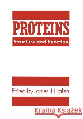 Proteins: Structure and Function L'Italien, James J. 9781461290018 Springer - książka