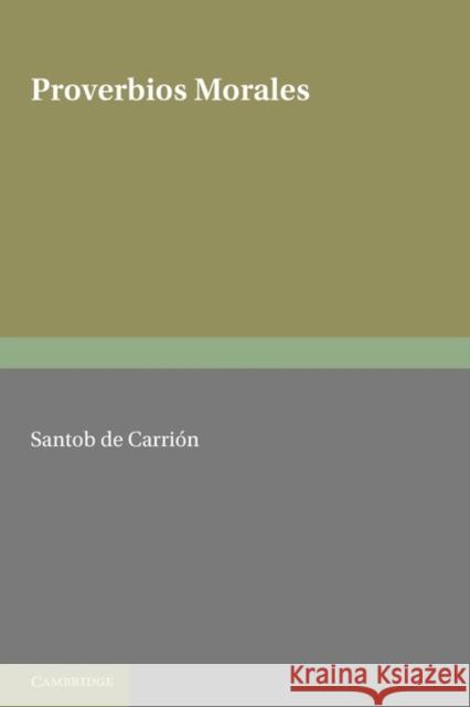 Proverbios Morales Carrion S 9780521131445 Cambridge University Press - książka