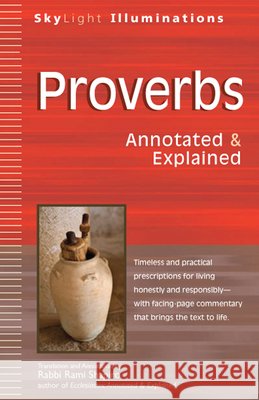 Proverbs: Annotated & Explained RabbiRami Shapiro 9781594733109  - książka