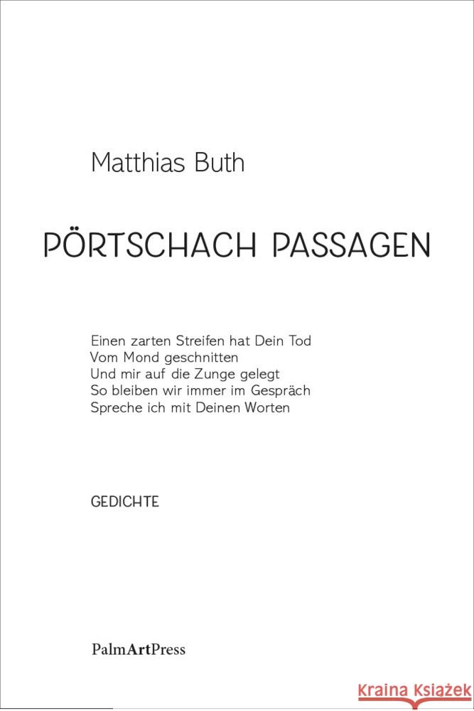 Pörtschach Pasagen Buth, Matthias 9783962582289 PalmArtPress - książka