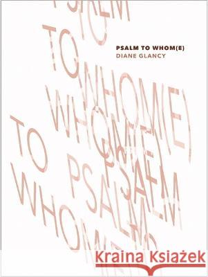 Psalm to Whom(e) Diane Glancy 9781885983343 Turtle Point Press - książka