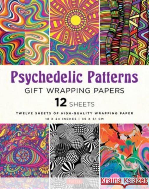 Psychedelic Patterns Gift Wrapping Paper - 12 sheets: 18 x 24 inch (45 x 61 cm) High-Quality Wrapping Paper  9780804854818 Periplus Editions - książka