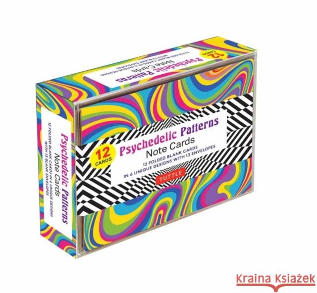 Psychedelic Patterns Note Cards - 12 Cards: In 6 Designs with 13 Envelopes (Card Sized 4 1/2 X 3 3/4) Tuttle Studio 9780804854825 Tuttle Publishing - książka