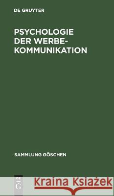 Psychologie der Werbekommunikation Hans-Joachim Hoffmann 9783110085211 Walter de Gruyter - książka