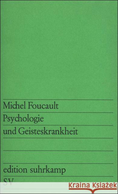 Psychologie und Geisteskrankheit Foucault, Michel   9783518102725 Suhrkamp - książka