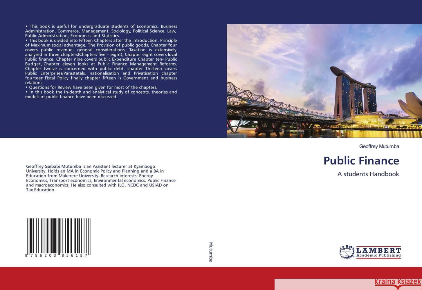 Public Finance Mutumba, Geoffrey 9786203856187 LAP Lambert Academic Publishing - książka