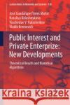 Public Interest and Private Enterprize: New Developments: Theoretical Results and Numerical Algorithms Flores Muñiz, José Guadalupe 9783030583484 Springer