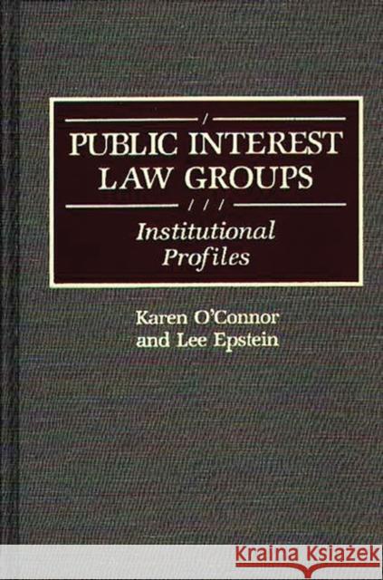 Public Interest Law Groups: Institutional Profiles Epstein, Lee 9780313247873 Greenwood Press - książka