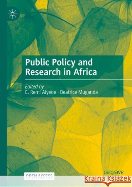 Public Policy and Research in Africa  9783030997236 Springer Nature Switzerland AG - książka