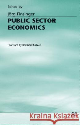 Public Sector Economics Jorg Finsinger 9781349065066 Palgrave MacMillan - książka