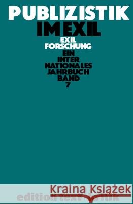 Publizistik Im Exil Und Andere Themen Koebner, Thomas 9783112422632 de Gruyter - książka