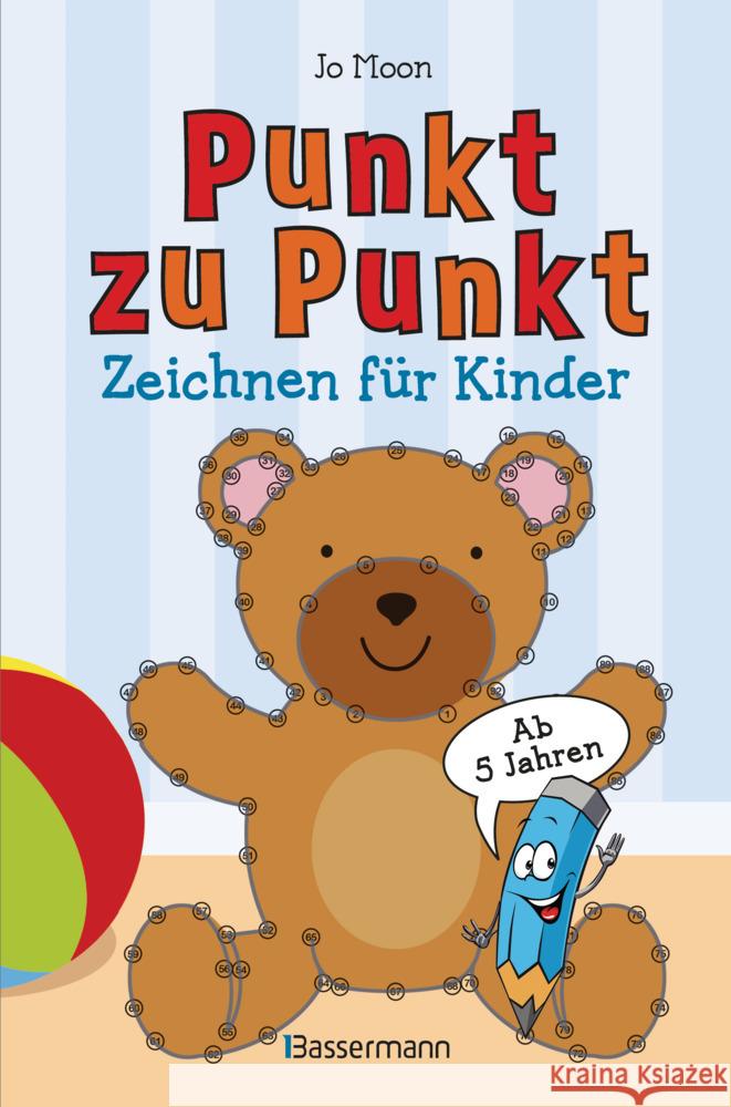 Punkt zu Punkt. Zeichnen für Kinder. Zahlen von 1 bis 100. Ab 5 Jahren Moon, Jo 9783809445432 Bassermann - książka