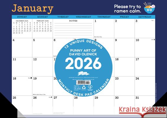 Punny Art of David Olenick 2026 17 X 12 Small Monthly Deskpad David Olenick 9781549257148 Willow Creek Press Calendars - książka