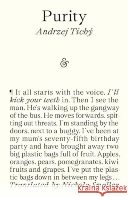 Purity: Nordic Council Prize Finalist Andrzej Tichy 9781913505981 And Other Stories - książka