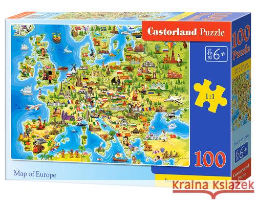 Puzzle 100 Map of Europe CASTOR  5904438111060 Castorland - książka