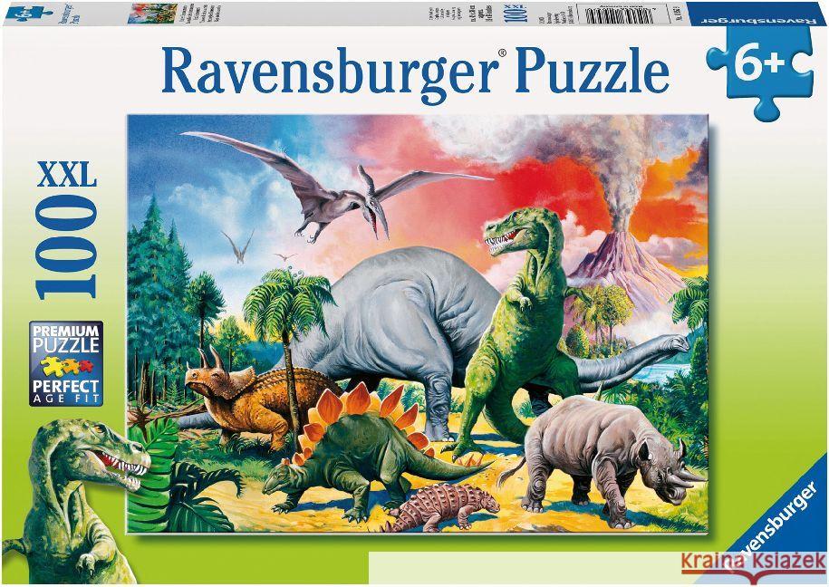 Puzzle 100 Pośród dinozaurów  4005556109579 Ravensburger - książka