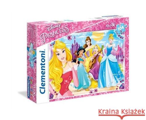 Puzzle 104 Maxi Superkolor Princess  8005125237142 Clementoni - książka