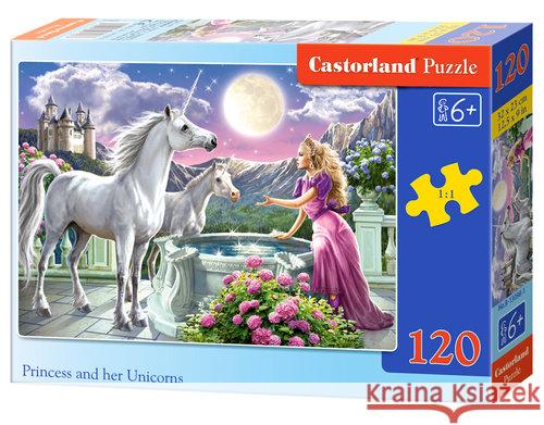 Puzzle 120 Księżniczka i jej jednorożce CASTOR  5904438013098 Castor - książka