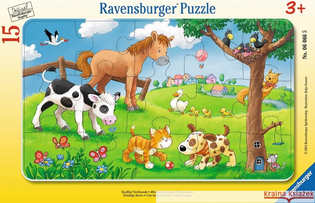 Puzzle 15 Miłosnicy słodkich zwierząt  4005556060665 Ravensburger Verlag - książka