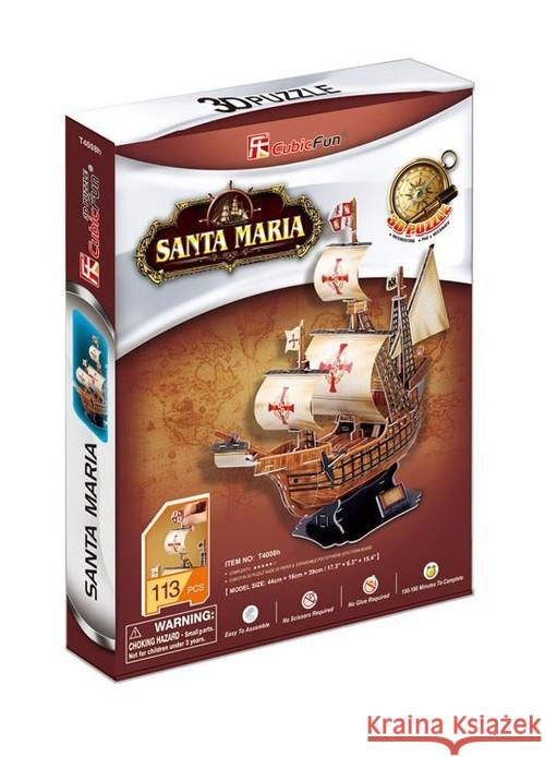 Puzzle 3D Żaglowiec Santa Maria  6944588240080 Cubic Fun - książka
