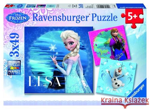 Puzzle 3x49 Frozen Elsa Anna i Olaf  4005556092697 Ravensburger - książka