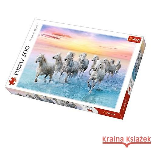 Puzzle 500 Białe konie w galopie TREFL  5900511372892 Trefl - książka