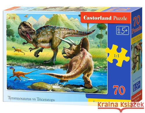 Puzzle 70 Tyrannosaurus vs Triceratops CASTOR  5904438070084 Castorland - książka