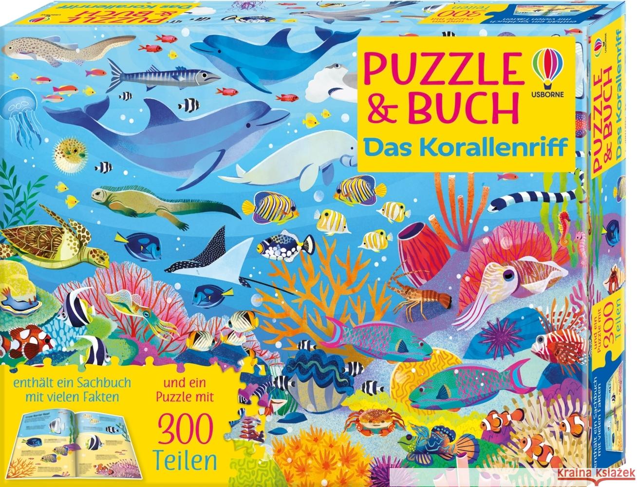 Puzzle & Buch: Das Korallenriff  9781035703715 Usborne Verlag - książka