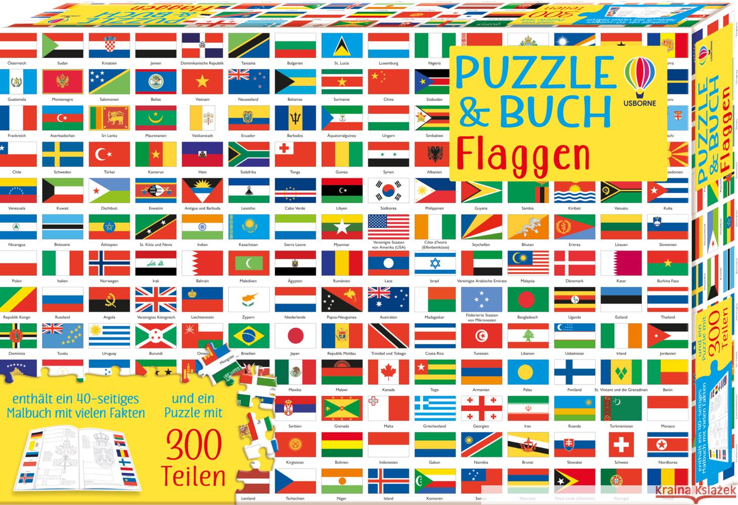 Puzzle & Buch: Flaggen Meredith, Sue 9781789419047 Usborne Verlag - książka