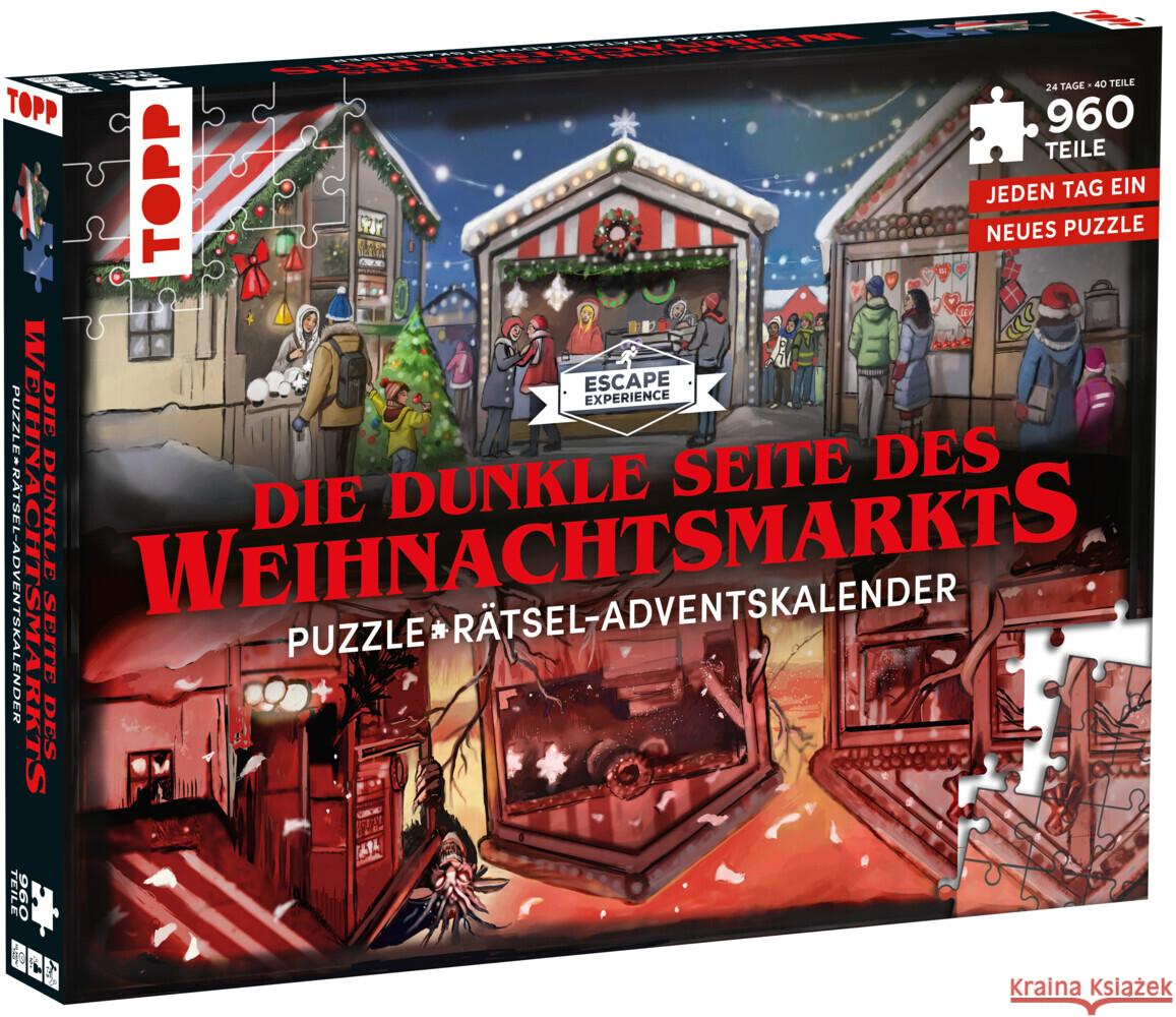 Puzzle-Rätsel-Adventskalender: Die dunkle Seite des Weihnachtsmarkts - 24 Puzzles mit insgesamt 960 Teilen Pieper, Hans 4007742182786 Frech - książka