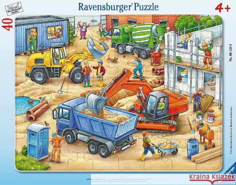 Puzzle w ramce 40 Wielkie pojazdy budowlane  4005556061204 Ravensburger Verlag - książka