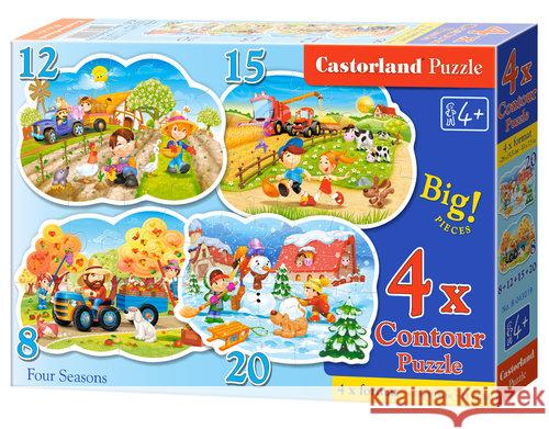 Puzzle x 4 - Cztery pory roku CASTOR  5904438043019 Castor - książka