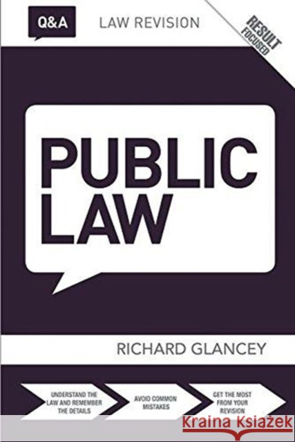 Q&A Public Law Richard Glancey 9781138463387 Routledge - książka