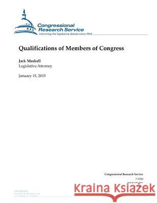 Qualifications of Members of Congress Congressional Research Service 9781507735510 Createspace - książka
