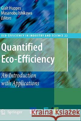 Quantified Eco-Efficiency: An Introduction with Applications Huppes, Gjalt 9781402053986 Springer - książka