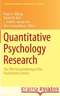 Quantitative Psychology Research: The 78th Annual Meeting of the Psychometric Society Millsap, Roger E. 9783319075020 Springer - książka