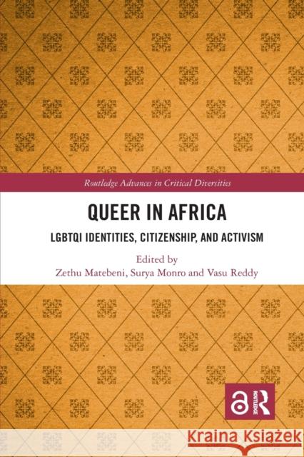 Queer in Africa: Lgbtqi Identities, Citizenship, and Activism Zethu Matebeni Surya Monro Vasu Reddy 9780367460167 Routledge - książka