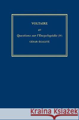 Questions Sur L'Encyclopedie, Par Des Amateurs: IV Cesar - Egalite  9780729409223 Voltaire Foundation - książka