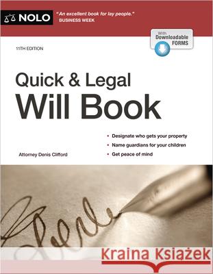 Quick & Legal Will Book  9781413332995 NOLO - książka