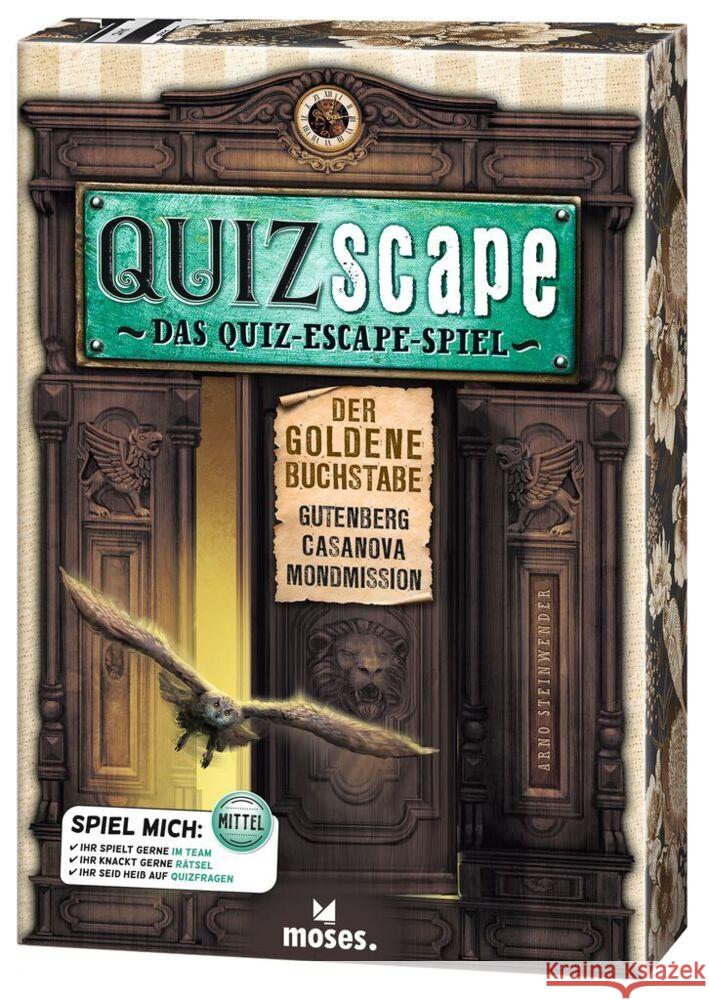 QUIZscape Der goldene Buchstabe (Spiel) Steinwender, Arno 4033477903839 moses. Verlag - książka