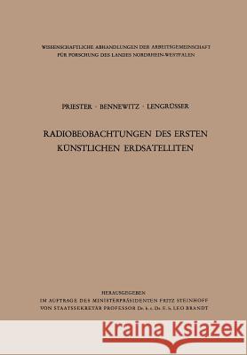Radiobeobachtungen Des Ersten Künstlichen Erdsatelliten Priester, Wolfgang 9783663009603 Vs Verlag Fur Sozialwissenschaften - książka
