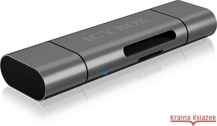 RAIDSONIC ICY BOX SD/MicroSD, USB 2.0 Card Reader mit USB-C & -A und OTG, anthrazit  4250078164029 Zeitfracht Elektronik - książka