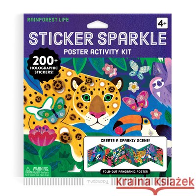 Rainforest Life Sticker Sparkle Poster Activity Kit Mudpuppy 9780735389724 Galison - książka