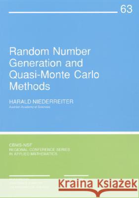 Random Number Generation and Quasi-Monte Carlo Methods Harald Niederreiter 9780898712957  - książka