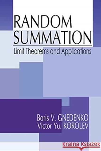 Random Summation: Limit Theorems and Applications Boris V. Gnedenko Victor Yu Korolev 9780367448622 CRC Press - książka