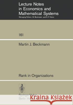 Rank in Organizations Martin F. Bach 9783540090885 Springer-Verlag Berlin and Heidelberg GmbH &  - książka