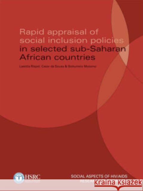 Rapid Appraisal of Social Inclusion Policies in Selected Sub-Saharan African Countries Cesar D Boitumelo Molomo Laetitia Rispel 9780796922250 Human Sciences Research - książka