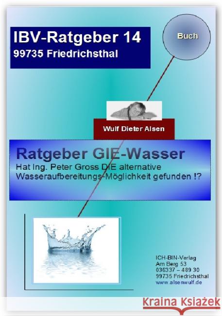 Ratgeber GIE-Wasser : Hat Ing.Peter Gross das ultimative Wasser-Aufbereitungs-Gerät erfunden ? Alsen, Wulf 9783844249521 epubli - książka