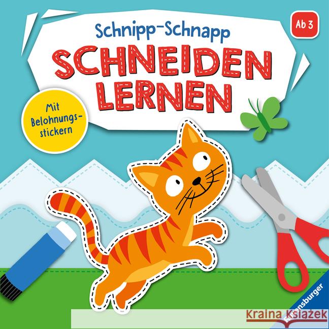 Ravensburger Schnipp-Schnapp Schneiden lernen - Schneiden und Kleben ab 3 Jahren - Block mit Belohnungsstickern und Profi-Urkunde - Perforierte Seiten Gregor, Rina 9783473489800 Ravensburger Verlag - książka