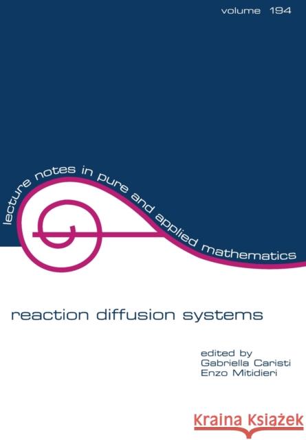 Reaction Diffusion Systems Gabriella Caristi Enzo Mitidieri Caristi Caristi 9780824701253 CRC - książka